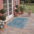 thumbnail image 3 of SAFAVIEH Courtyard Kebo Medallion Indoor/Outdoor Area Rug, Navy/Aqua, 6'7" x 9'6", 3 of 11