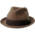 thumbnail image 1 of Men's Wool Felt Winter Hat Short Brim Fedora Hat with Feather, 1 of 7