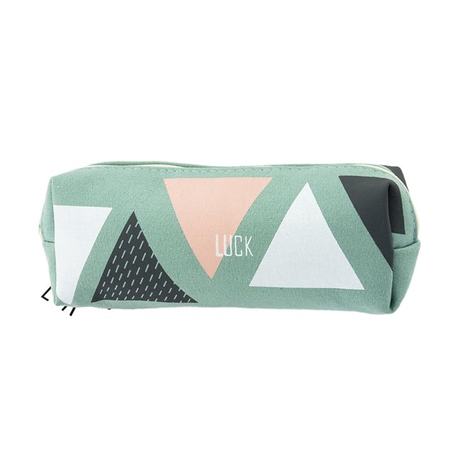 Estuche para lápices FloreceBien Canvas, portátil, compacto, sencillo, con cremallera, bolsa de almacenamiento duradera, color verde