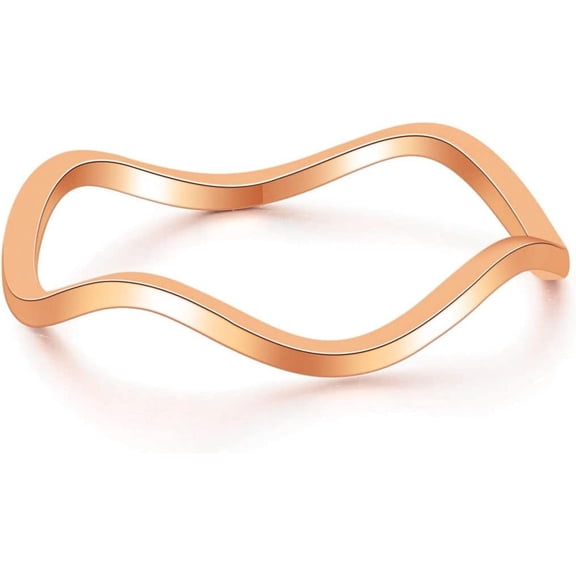 2mm Stainless Steel Waved Shape Stackable Anniversary Wedding Band Promise Ring