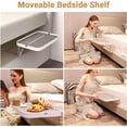thumbnail image 3 of Bedside Shelf for Bed Bedside Tray Table Under Mattress for Box Spring/Plate/Platform Bed 17" Large Tray Nightstand Shelf Side Caddy for College Dorm, 3 of 8