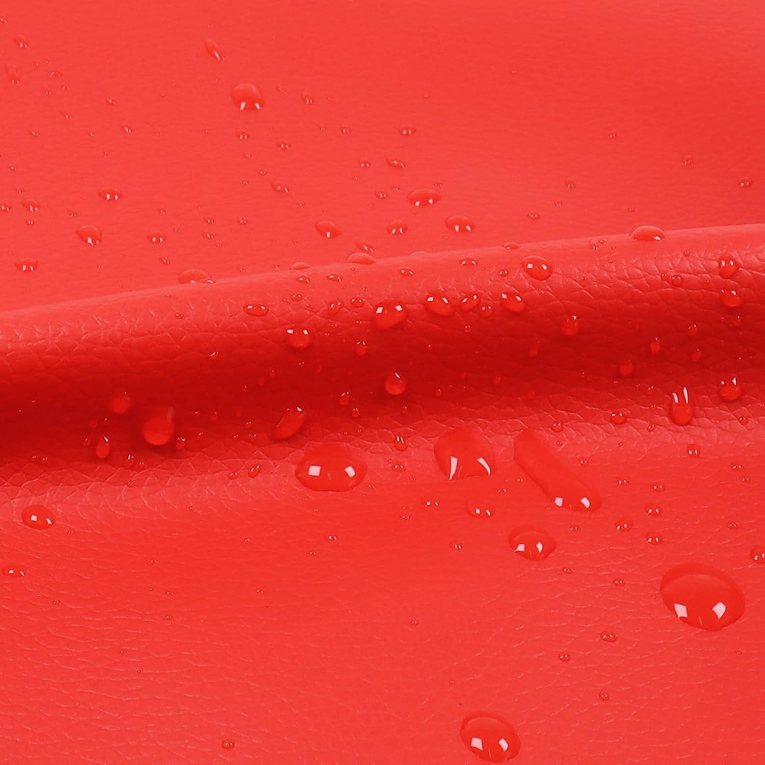 Vinyl Marine Synthetic Leather Fabric - 55"W Waterproof Vinyl Material 0.6mm Thick Soft Upholstery Leather Sheets for Car Headliner Furniture Sofa Boat Replacement Renovate - Red