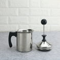 thumbnail image 3 of KAKOWELY Milk Frother Pitcher Stainless Steel for Coffee Silver Manual Hand Pump Frother Easy to Clean Heat Resistant Ergonomic Handle 12.5 oz, 3 of 8