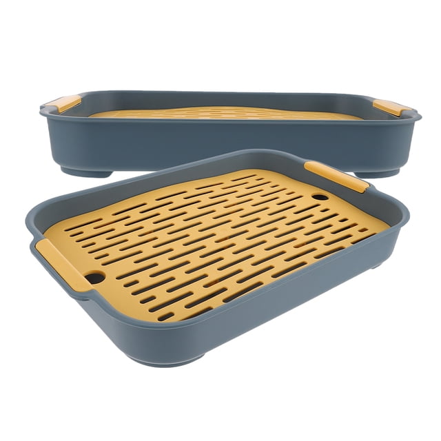 HAMPPLIES 2Pcs Small Pet Toilet Plastic Bunny Litter Box Rectangular Design for Rabbit and Guinea Pig