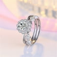 thumbnail image 4 of HomeKingdee Adjustable Moissanite Snowflake Rings Set (2 Pcs) - Fashionable Zircon and Copper Engagement Rings for Women, Perfect for Parties, Dates and Gifts, 4 of 5