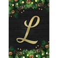 thumbnail image 2 of America Forever Christmas Monogram House Flag Letter L 28 x 40 inches Double Sided, Shiled , Pinecones Xmas Seasonal Outdoor Decor, Holiday Outside Yard Decorations, 2 of 5