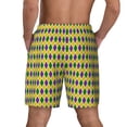 thumbnail image 4 of Balery Mardi Gras Purple Yellow Plaid Mens Swim Trunks Swim Shorts for Men Quick Dry Inseam Beach Shorts with Compression Liner Pocket-Small, 4 of 9