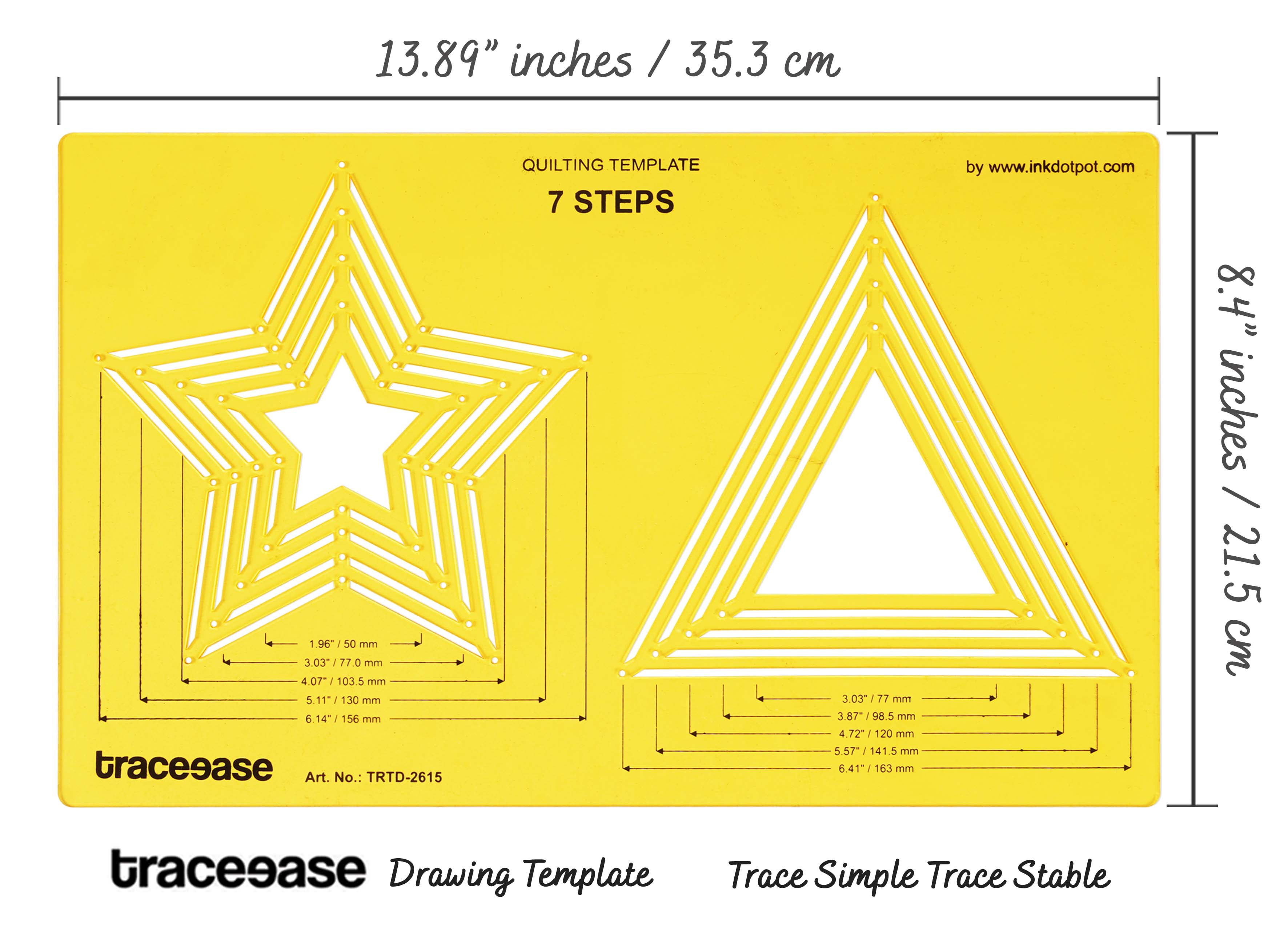 Traceease Quilting Template Stencils DIY Sewing Machine Quilt Ruler  Quilting Tools, Star & Triangle 