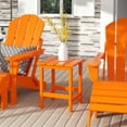 thumbnail image 2 of Costaelm Paradise Adirondack Outdoor Patio Side Square End Table Small Poly Lumber HDPE Weather Resistant, Orange, 2 of 7