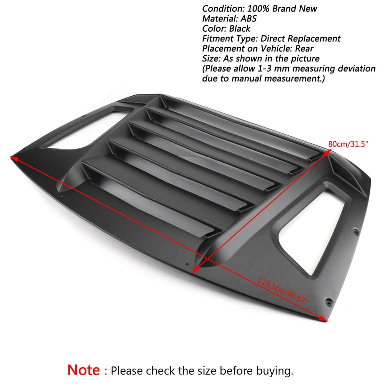Areyourshop Rear Window Louver Sun Shade Cover For 13-18 Subaru BRZ/Scion  FR-S/Toyota GT86 