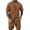 Mens Two Piece Sets - Brown, variant on Maqroz Mens 2 Piece Outfits Short Sleeve Button Down Top & Shorts Hollow Out Breathable Knit Set Fashion Casual Textured Summer Streetwear