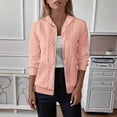 thumbnail image 2 of Womens Cardigan Sweaters Fall Long Sleeve Knit Sweater Front Zipper Coat Pink XL, 2 of 5