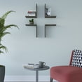 thumbnail image 2 of Ada Home Decor Furniture 11.8" 4 Tier Wenge Wesson Modern Wall Shelf, 2 of 6