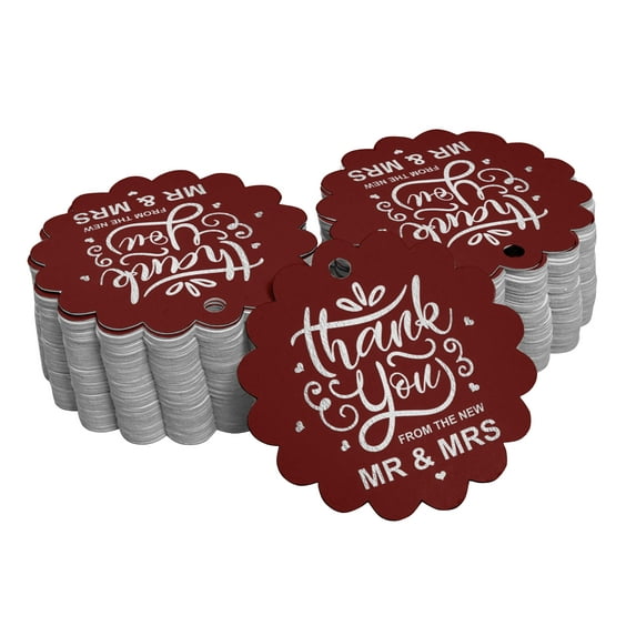 Inkdotpot Pack Of 100 Thank You From The New Wedding Favor Paper Tags Craft Real Silver Foil Hang Tags