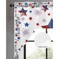 thumbnail image 2 of Blue Red Pentagram Swag Valances for Windows, Small Curtains Drapes, Independence Day Retro Country Kitchen Window Curtains Over Sink Rod Pocket Window Treatment Valance for Bedroom/Bathroom 56"x36", 2 of 5