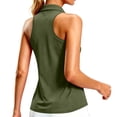 thumbnail image 2 of TGSLY Women's Collared Racerback Tank Tops Lightweigh Thin Casual Sleeveless Vest with Half Zipper Quick Dry Solid Color Athletic Golf Shirts L, 2 of 10