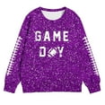 thumbnail image 4 of Byoo Big Girls Football Glitter Print Sweatshirt Sports Casual Crewneck Pullover Top, 4 of 4