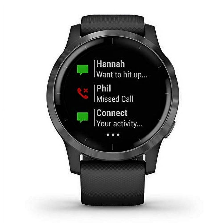 Garmin 010-02174-01 Vivoactive 4, GPS Smartwatch, Features Music, Body  Energy Monitoring, Animated Workouts, Pulse Ox Sensors and More, Silver  with Gray Band 