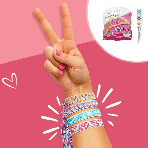 Rewenti Diamond Art Bracelet Kit Bracelet Making Kit for Girls Diamond Art Kits for Kids Diamond Art Diamond Art for Kids DIY Bracelet Making Kit for Girls Gifts Children Summer Savings Clearance