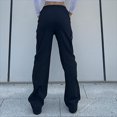 thumbnail image 3 of Pantalons Tendance pour Femmes Pantalons Crochet Tendance avec Poches et Fermeture Éclair Pantalons Droits Amples de Rue Mode, 3 of 6