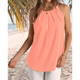 thumbnail image 5 of Camisola Plisada para Mujer, Tirantes Finos, Cuello Halter, Dobladillo Curvo, Moda 2025, Coral XL, 5 of 9