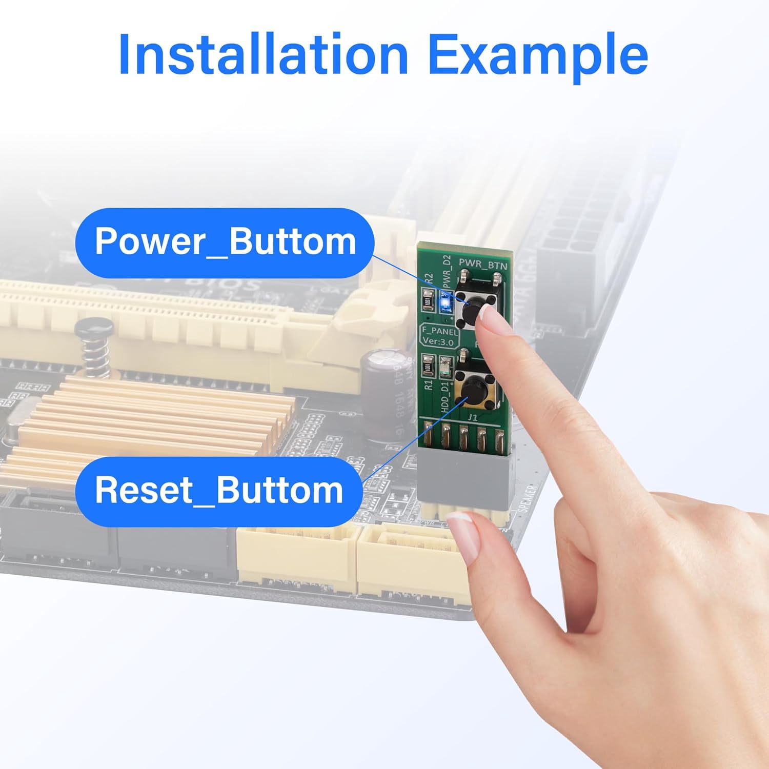 9 reset / power on / off switch board adapter test, suitable for desktop computer motherboards