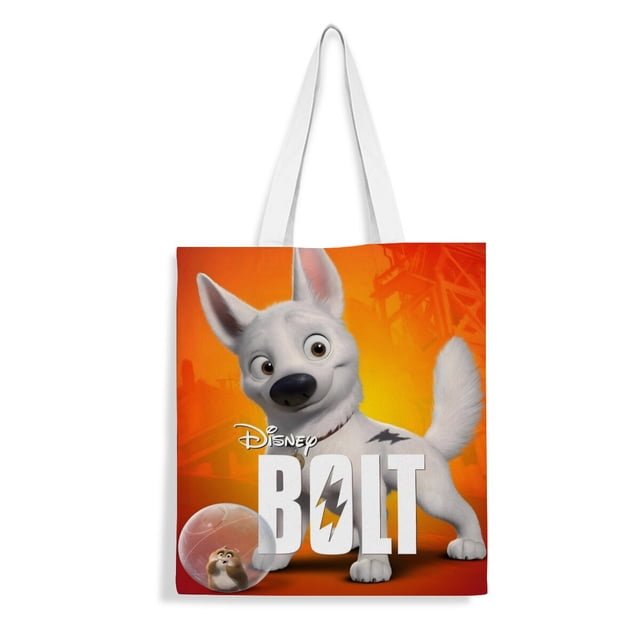 Perro Bolt Bolso de tela con estampado de lienzo para mujer, bolsa de compras reutilizable y estética, con cremallera interior, regalo para mujer,40*40cm.