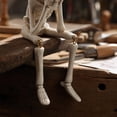 thumbnail image 6 of Resin Skeleton Statue, 20 cm Sitting Skull Figurine, Movable Joints Spooky Decor for Gothic Home Shelf, 6 of 7