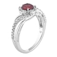 thumbnail image 2 of 10k White Gold Garnet & 1/4 Carat T.W. Diamond Swirl Ring, 2 of 3