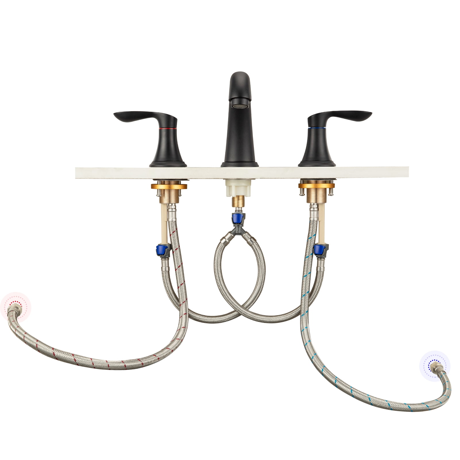 Accreate 8 Inch Bathroom Faucets for Sink 3 Hole with Pop up Drain and cUPC Lead-Free Hose