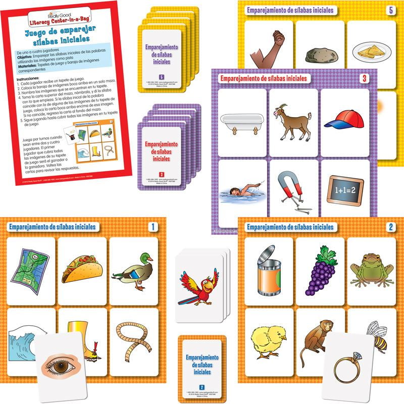 Spanish Beginning Syllable Match Emparejamiento De Sãlabas Iniciales Walmartcom