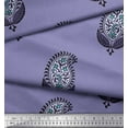 thumbnail image 3 of Soimoi Poly Georgette Fabric Leaves & Paisley Block Printed Fabric 1 Yard 42 Inch Wide, 3 of 4