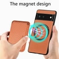 thumbnail image 7 of Cutyskin Carbon Fiber Texture PU Leather Case for Google Pixel 6 Pro, with Detachable Card Holder, Compatible Magsafe Charging, Ultra Thin Design Shockproof Phone Case for Google Pixel 6 Pro, Brown, 7 of 7