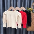 thumbnail image 3 of Actoyo 1-6T Kids Baby Girls Puff Sleeves Sweater Knit Tops Winter Clothes Outfits Coat, 3 of 7