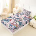 thumbnail image 4 of jejeloiu Cute Floral Shark Print Twin Sheets For Girls,Pastel Ocean Flower Bedding,Pink Blue,3-Piece,1 Fitted Sheet and 1 Pillowcase, 4 of 6