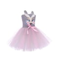 thumbnail image 6 of Easter Dress,Cartoon Bunny Tutu Girls Dress Set with Hairband, Easter Party Performance Outfit for Girls,Stage Show Dress for Kids(Purple,10-12 Years), 6 of 7