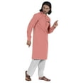 thumbnail image 2 of AtasiÂ&nbsp;Men's Henley Welt PocketÂ&nbsp;LongÂ&nbsp;KurtaÂ&nbsp;Solid Indian Ethnic Wear Clothing ForÂ&nbsp;Men's, 2 of 7