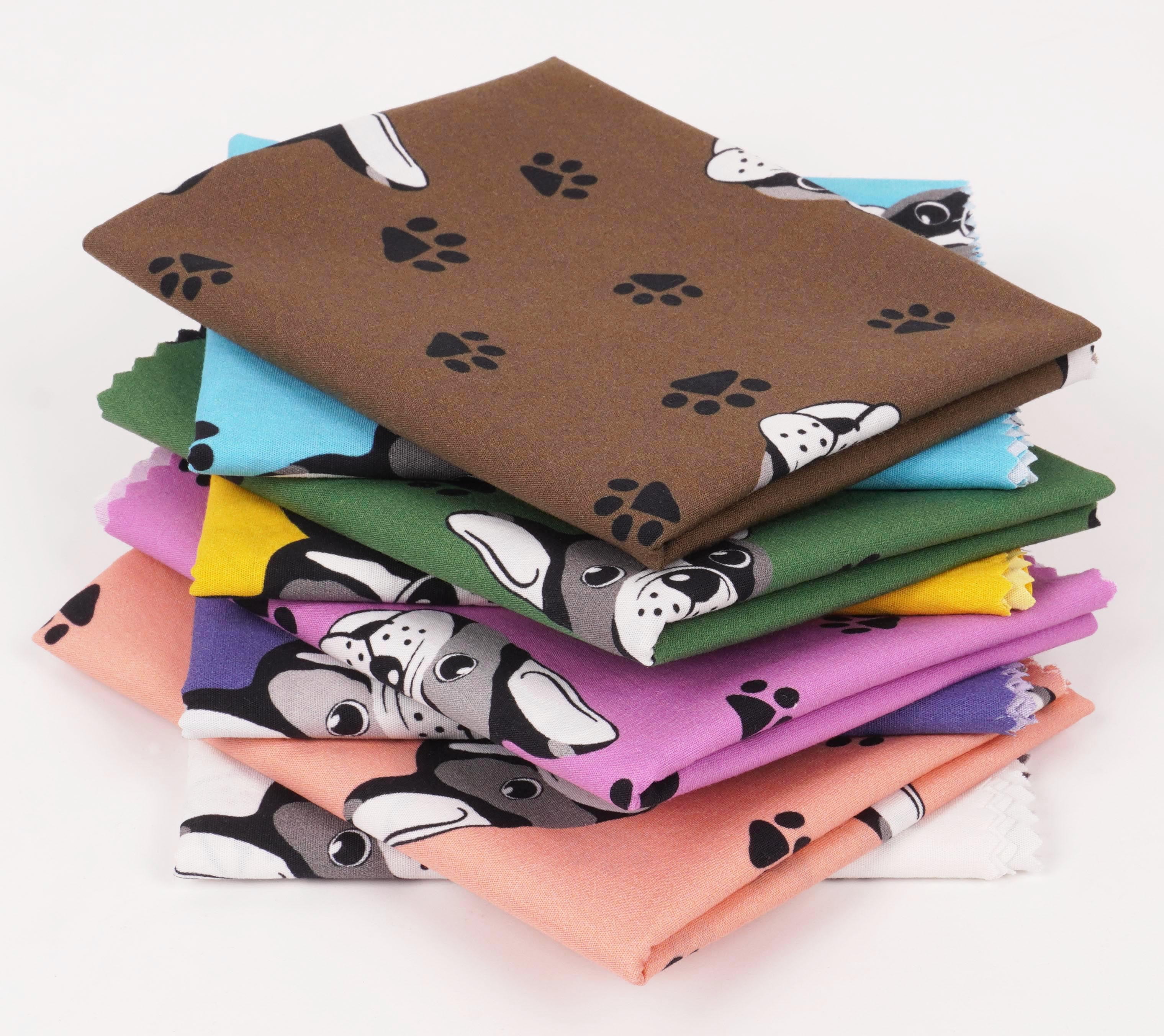 Soimoi 8 Pc Fat Quarter Bundle,DogPrint 18"x 22"DIY Patchwork-100% CottonPre-Cut Quilting Fabric Multicolor