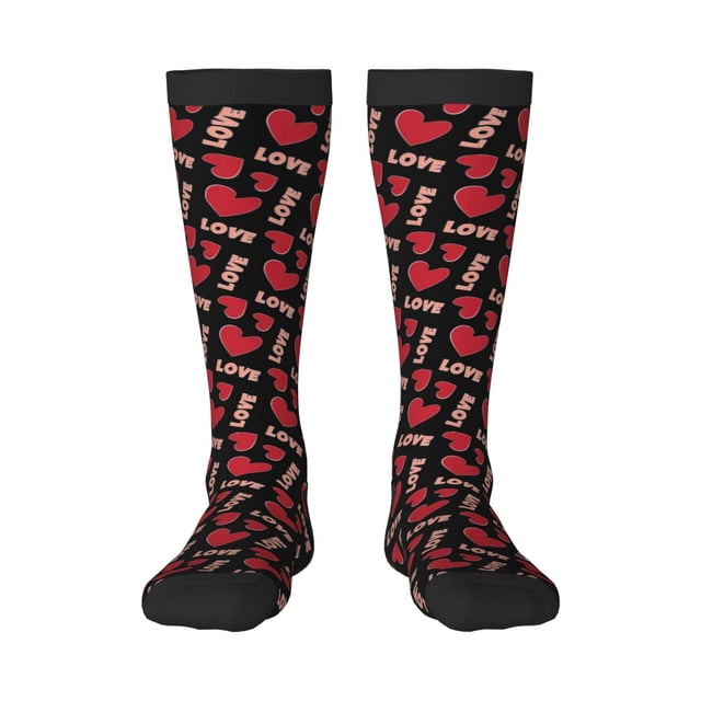 Balery Heart Calcetines novedosos Calcetines deportivos Calcetines hasta la rodilla Calcetines de algodón Calcetines originales y geniales