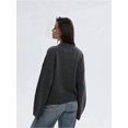 thumbnail image 4 of Women'S Crew Neck Sweaters Fall Outfits Trendy Long Sleeve Ribbed Knit Pullover Tops Dark Grey M, 4 of 10