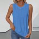 thumbnail image 1 of TaTaai Women's Summer Camisole Top Sleeveless Round Neck Pleated Solid Color Casual Crinkle Vest Blouse Gift, 1 of 9
