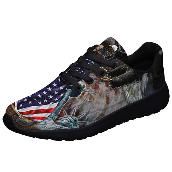 German Shepherd American flag Patriot Shoes Sneakers Black Size 3.5