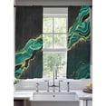 thumbnail image 2 of Green Marble Sheer Curtains 63 Inch Length 2 Panels Set, Gold Abstract Vintage Modern Ombre Art Voile Window Treatment Rod Pocket Curtains Sheers Drapes for Bedroom/Living Room/Kitchen 52x"63"x2, 2 of 7