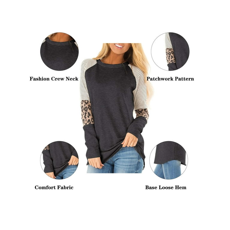 Casual Leopard Patchwork Tops(3 Colors) Casual Leopard Patchwork Tops(3 Colors)