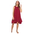 thumbnail image 1 of JUNWELL Robes pour Femmes Mode Col Rond Sans Manches à Pois Ample Grande Robe de Plage à Volants Robes d'Été Noir TG, 1 of 6