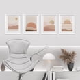 thumbnail image 3 of PixonSign Framed Wall Art Sunrise Rising Sun Sunset Landscape Prints, Set of 4 Mid-Century Geometry Nature Wall Decor, Adhesive Canvas Poster, Modern Home Artwork - 8"x10" White, 3 of 5
