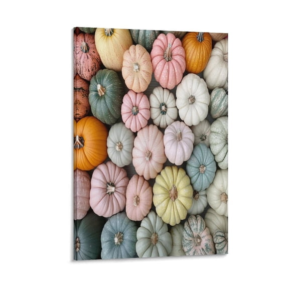 Canvas Print Colored Pumpkins Living Room Art Autumn Farmhouse Decorations Wall Art for Living Room 8x12inch Canvas Wall Art for Home Office Bathroom Decoration Framed Artwork