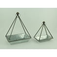 thumbnail image 5 of Gerson Galvanized Metal Standing or Hanging Indoor Outdoor Planters Set of 2, 5 of 7