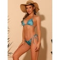 thumbnail image 4 of DARING DIVA Women's Snake Print Halter Bikini Sets 2 Pieces S Blue Green, 4 of 6