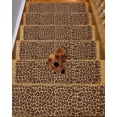 thumbnail image 2 of Brown Beige Non-Slip Stair Treads for Wooden Steps, 7 Pack-8x30in Carpet Stair Mats with Adhesive Backing, Noise-Reducing Step Covers for Indoor Stairs, Easy to Install & Residue-Free, 2 of 7